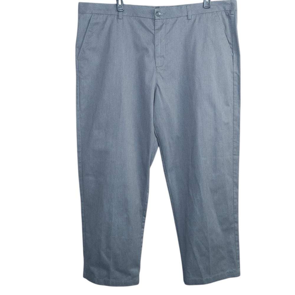Croft & Barrow Gray Classic Fit Flat Front Mens Dress Pants 48 X 30 Cotton Blend